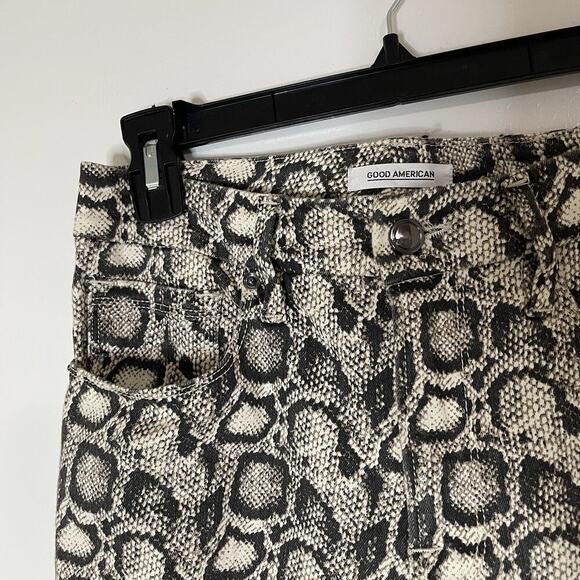 Good American Good Legs Snakeskin python beige print Skinny Jeans US 6/ 28 - Picture 6 of 6